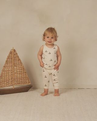 Tank + Slouch Set in Sailboats