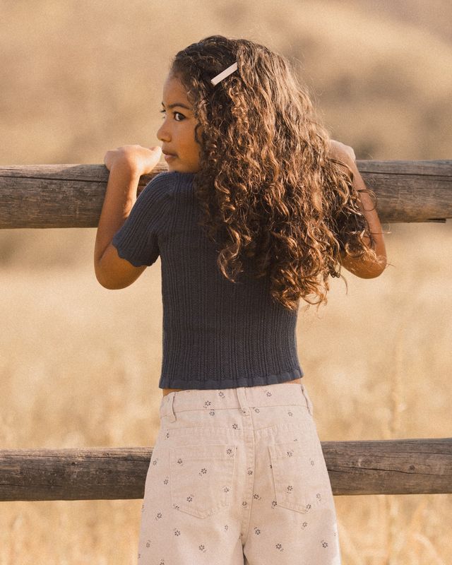Scallop Tee in Indigo