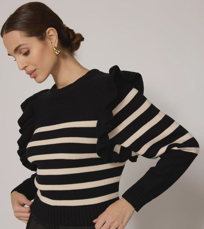 Blair Sweater in Black/Ivory