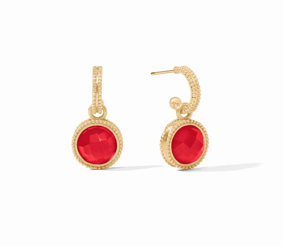 Fleur-de-Lis Hoop &amp; Charm Earring