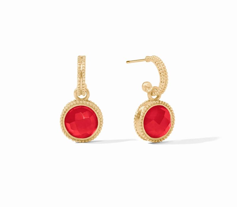 Fleur-de-Lis Hoop &amp; Charm Earring