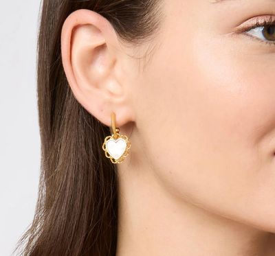 Lace Heart Hoop &amp; Charm Earring