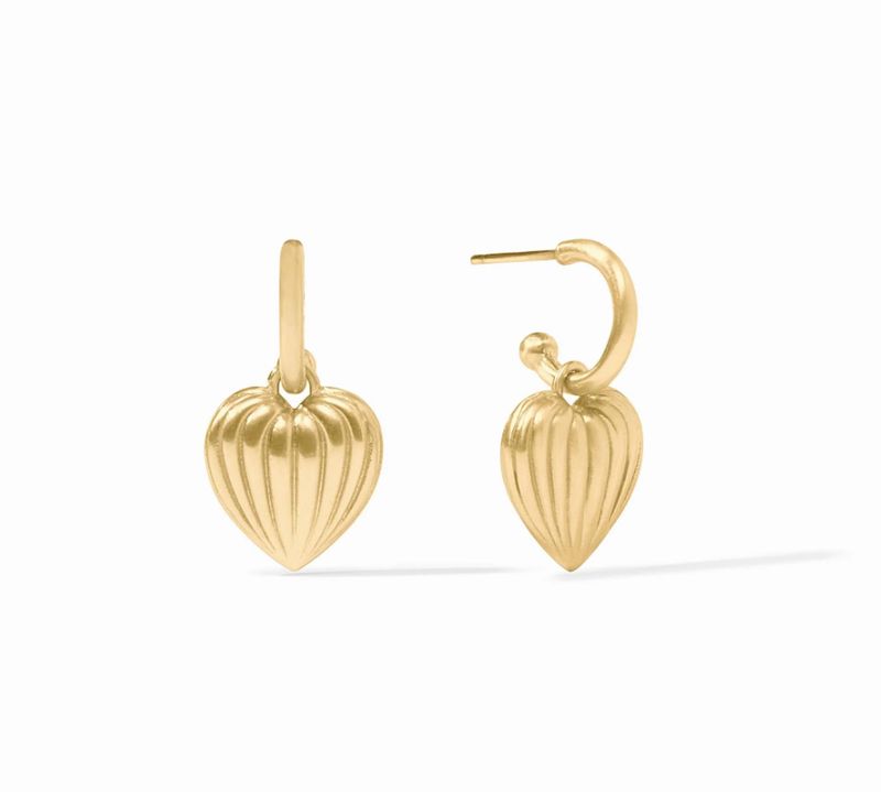 Puffy Heart Hoop &amp; Charm Earring