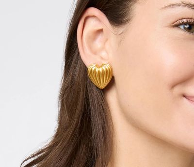 Puffy Heart Statement Stud