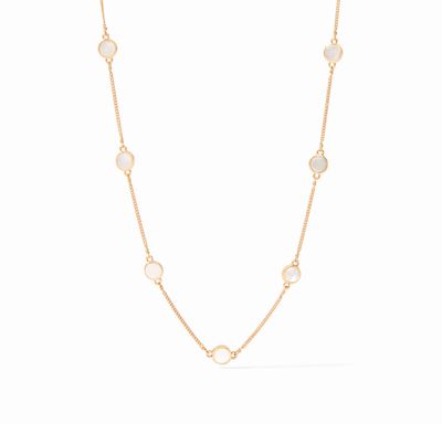 Valencia Delicate Station Necklace - Pearl