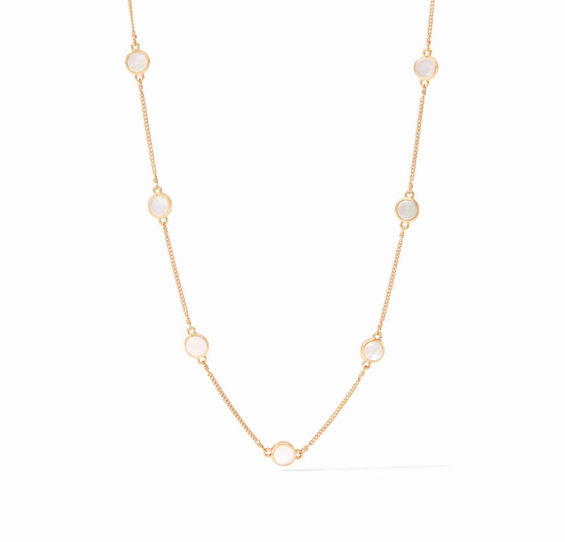 Valencia Delicate Station Necklace - Pearl