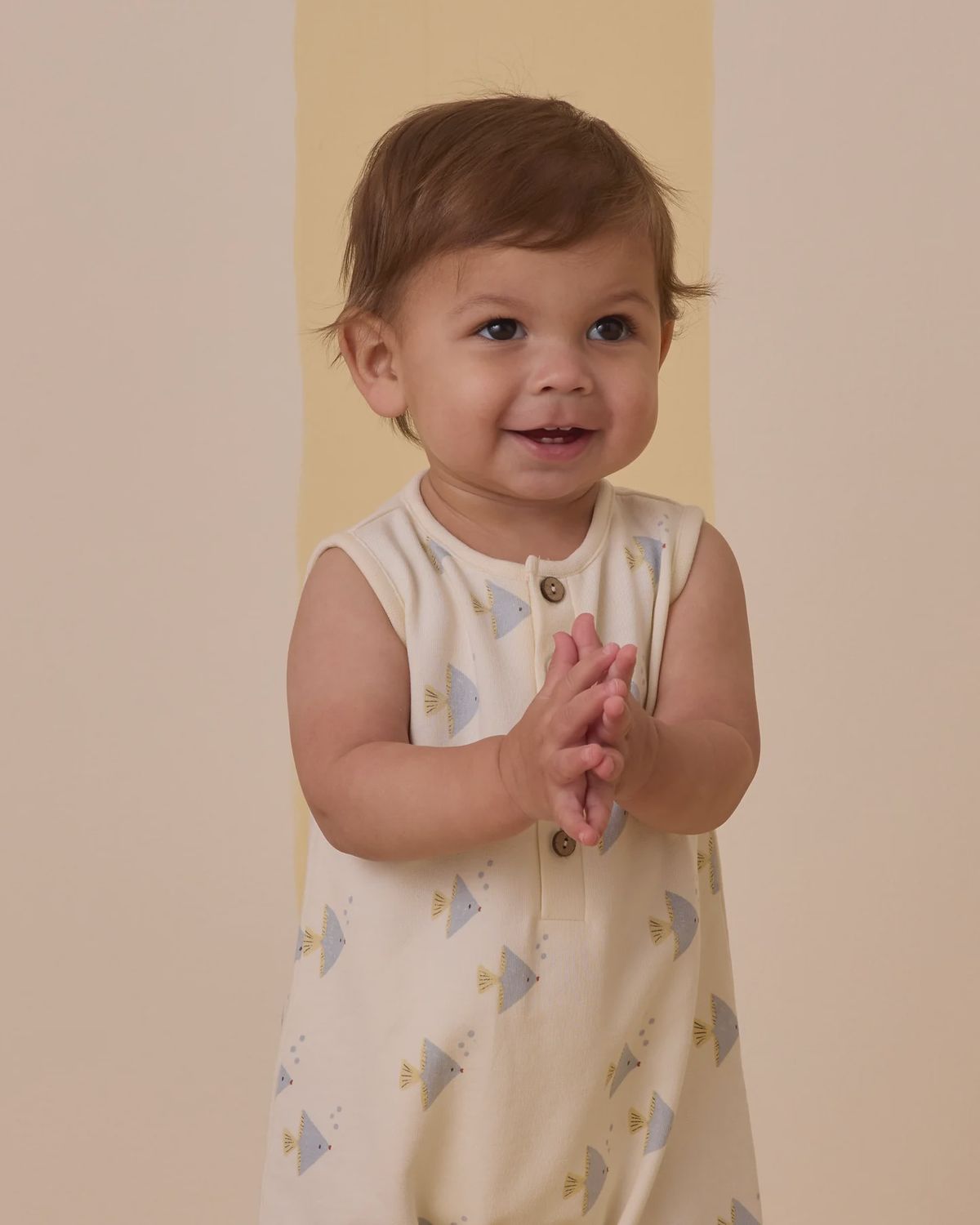 Davis Romper in Angel Fish