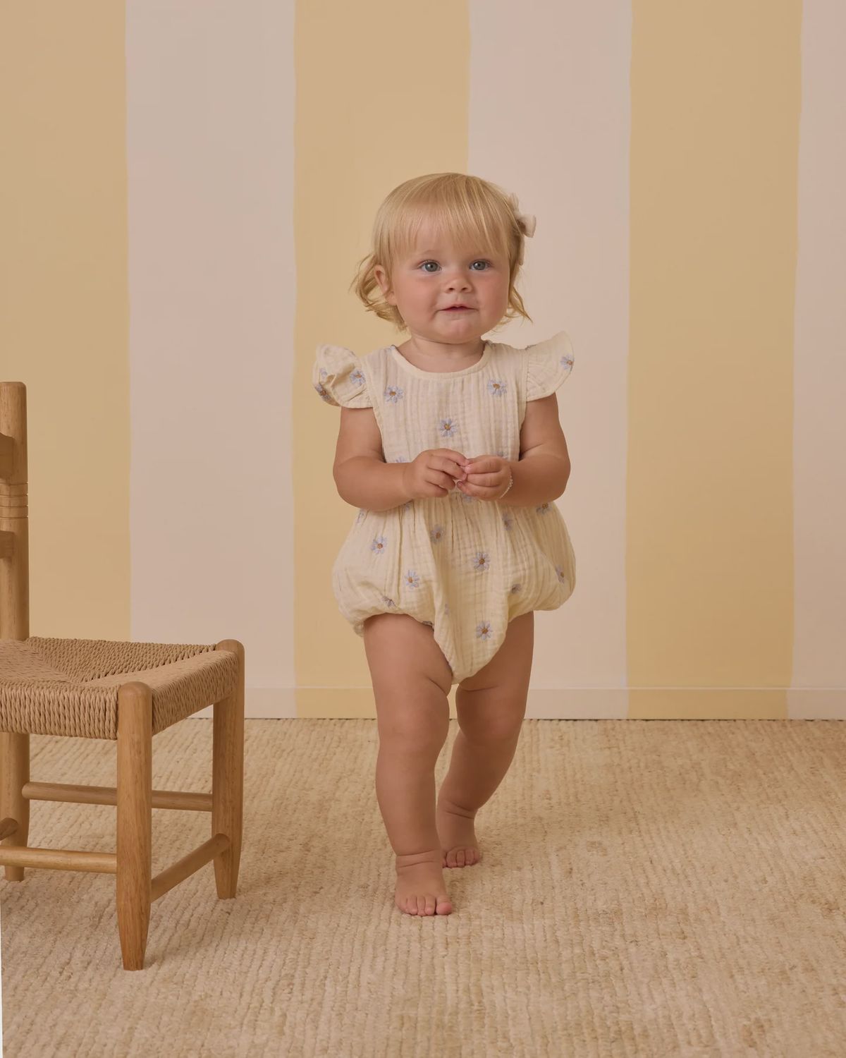 Amelia Romper in Blue Daisies