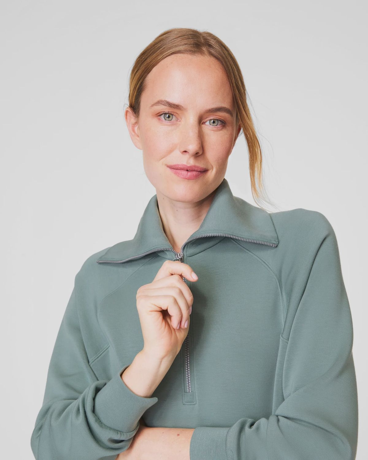 SPANX® AirEssentials Half Zip // Fennel