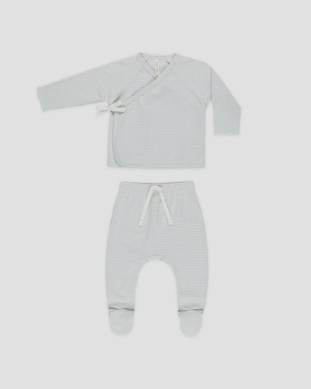 Wrap Top + Footed Pant Set
