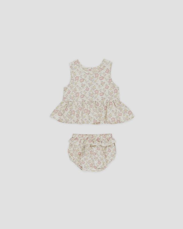 Sleeveless Peplum Set in Bloom