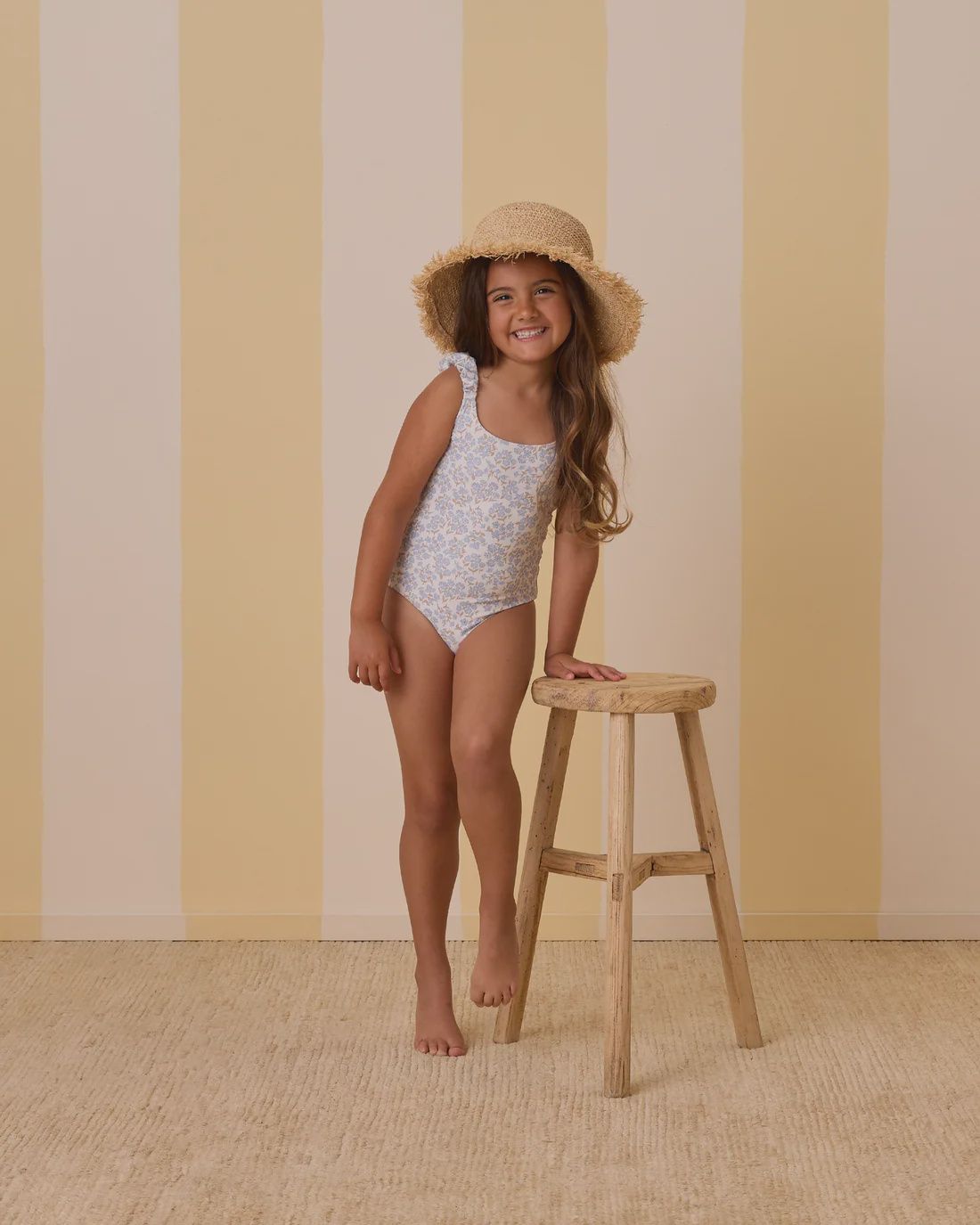 Scrunch One-Piece in Blue Ditsy