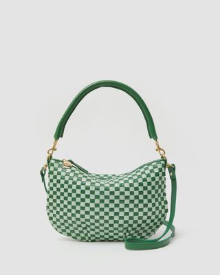 Petit Moyen Messenger in Fern &amp; Mist Woven Checker