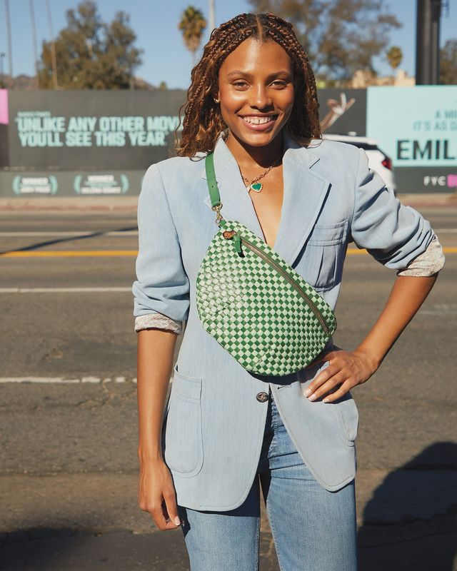 Grande Fanny in Fern &amp; Mist Woven Checker