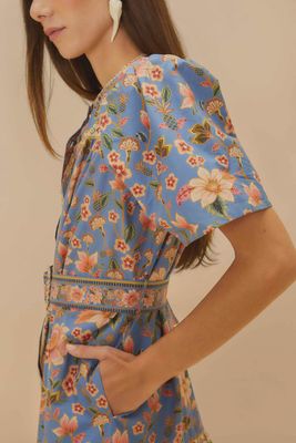 Superbloom Tapestry Blue Mini Dress