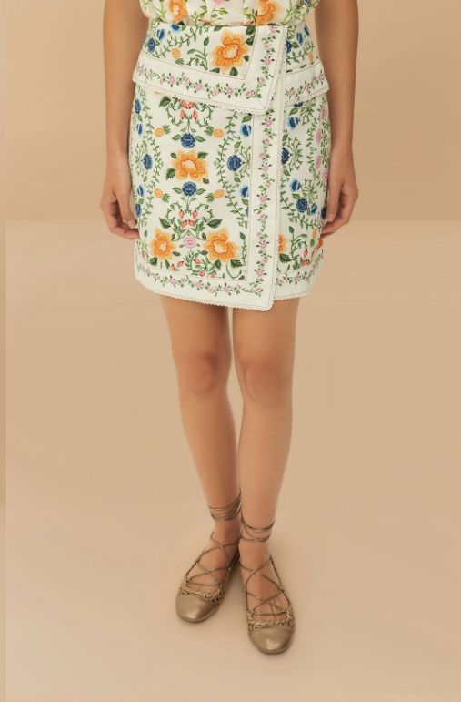 Folk Floral Mini Skirt