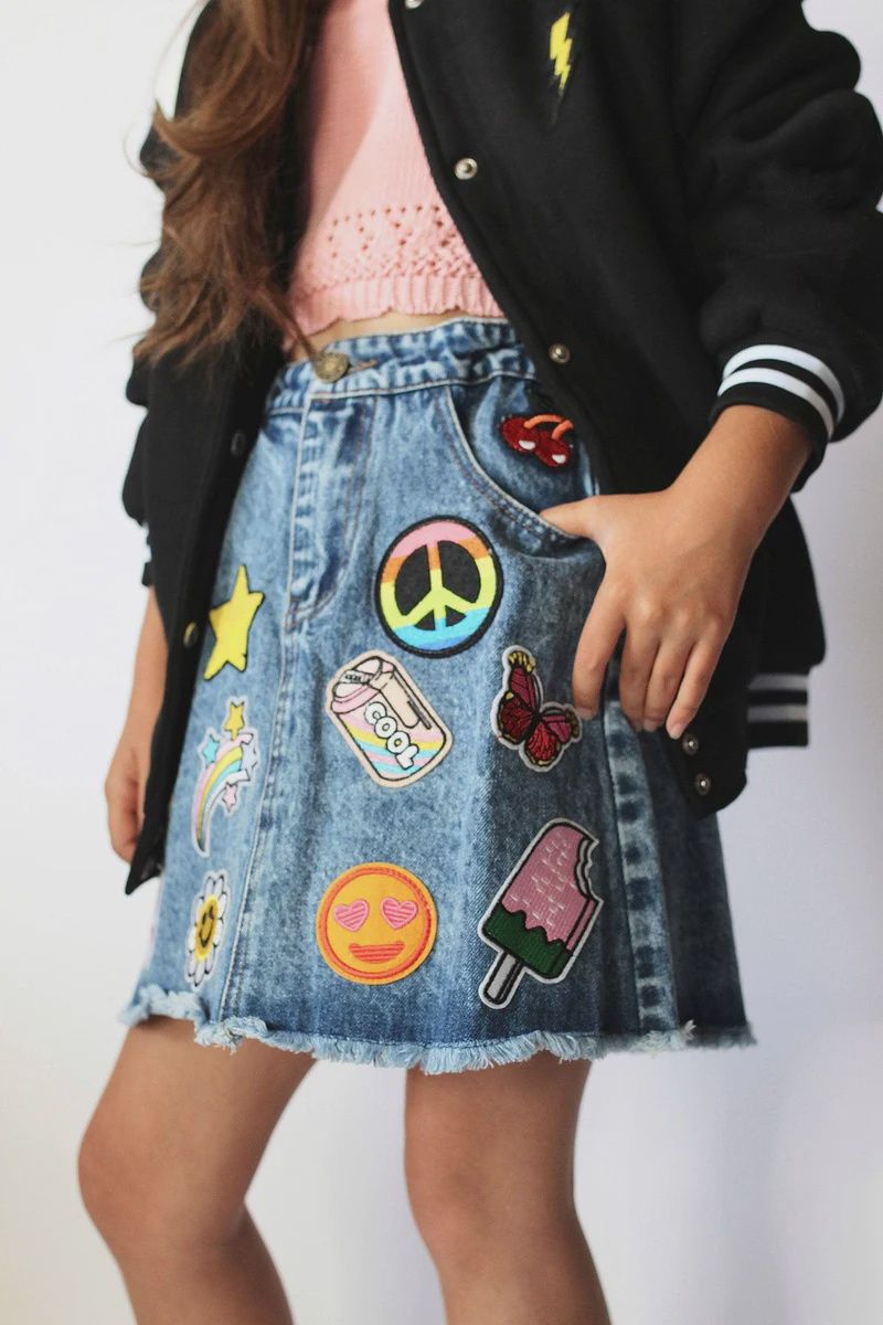 All About the Patch Denim Skirt