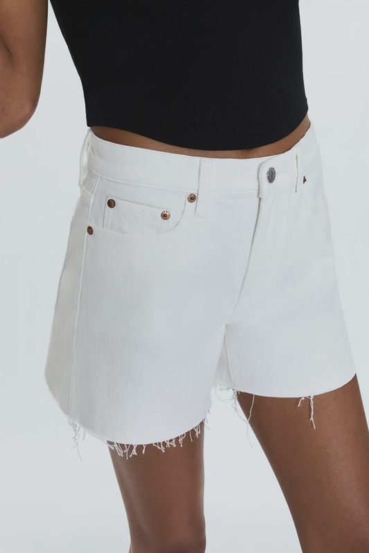 Kennedy Relaxed Mid Rise Cut Off Short in Antique White
