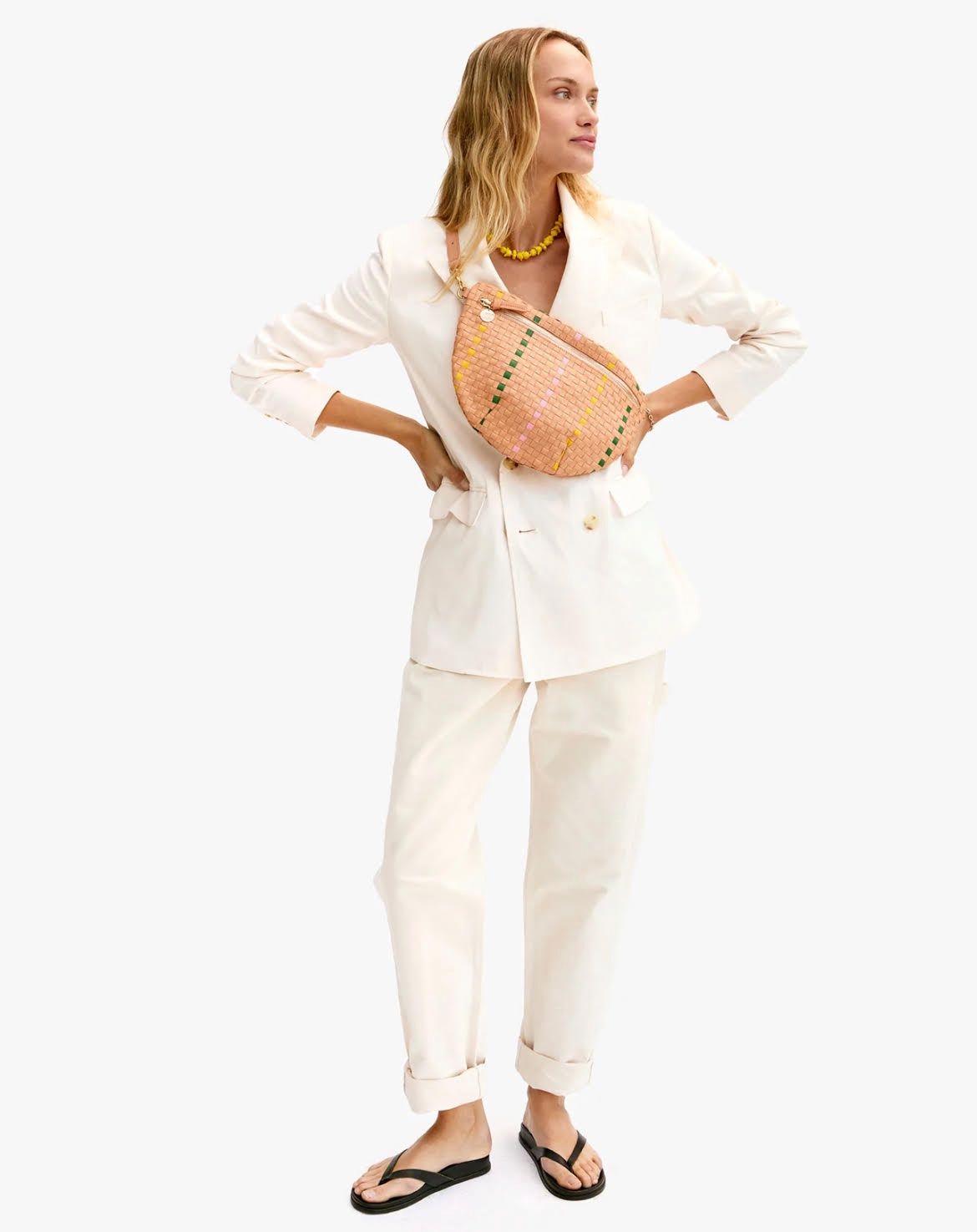 Grande Fanny // Bisque Woven Checker