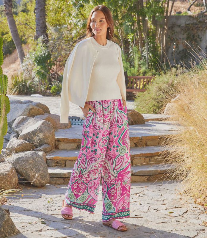 Wide Leg Print Pants