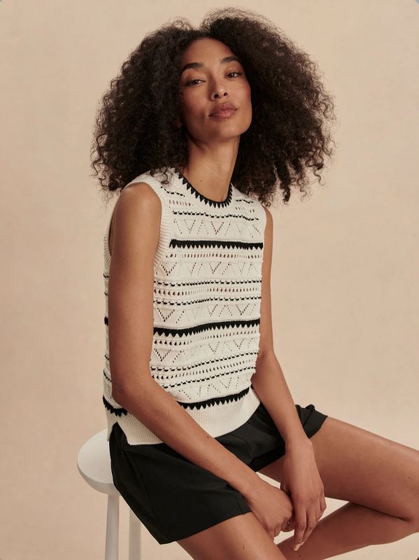 Athena Pointelle Knit Vest