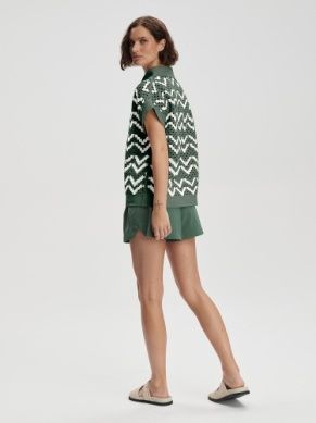 Joelle Crochet Polo Top