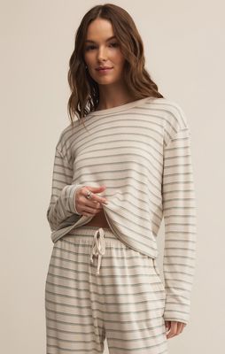 Laid Back Stripe Top Hunter Green