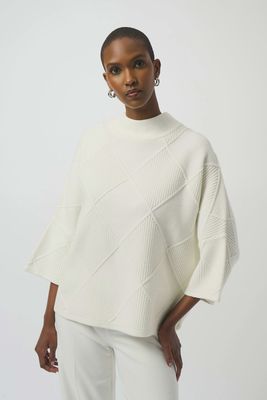 Textured Sweater Knit Mock Neck Pullover
