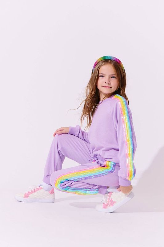Lavender Rainbow Sequin Set