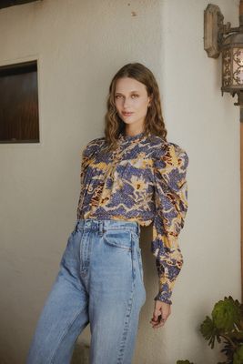 Irina Blouse / Blue Castello Print