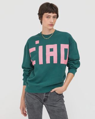 Ciao Oversized Sweatshirt in Deep Pine