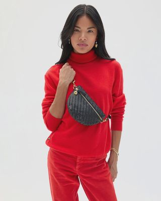 Petite Fanny in Black Woven Zig-Zag