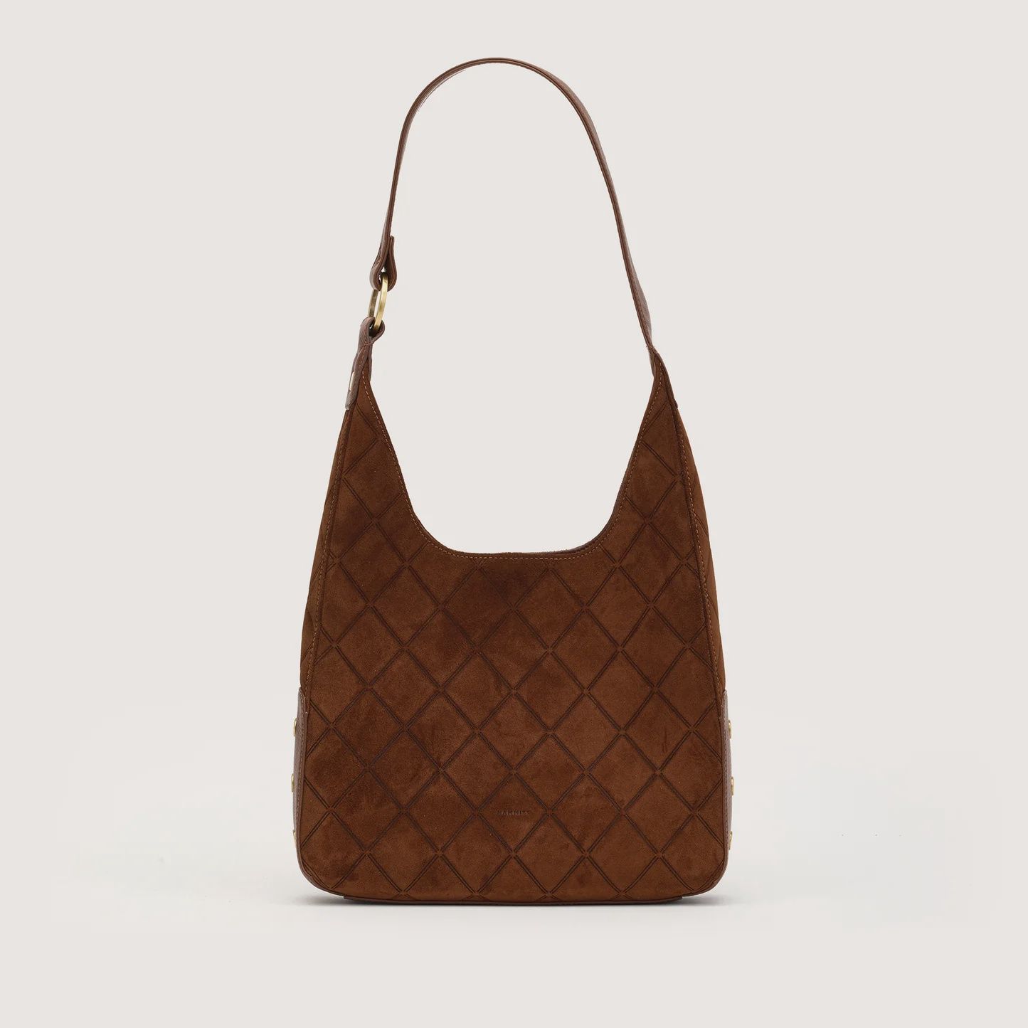 Tim Med in Chocolate Diamond Suede/Antique Gold