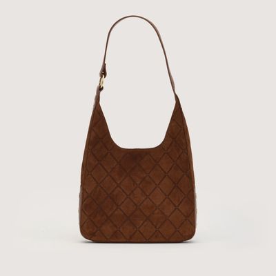 Tim Med in Chocolate Diamond Suede/Antique Gold