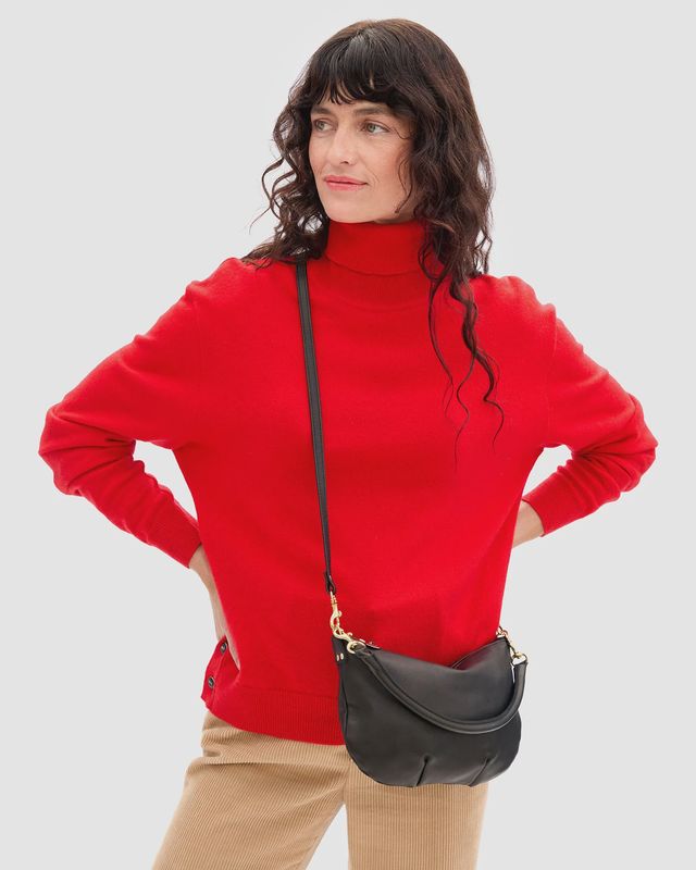 Petite Moyen in Black Italian Nappa