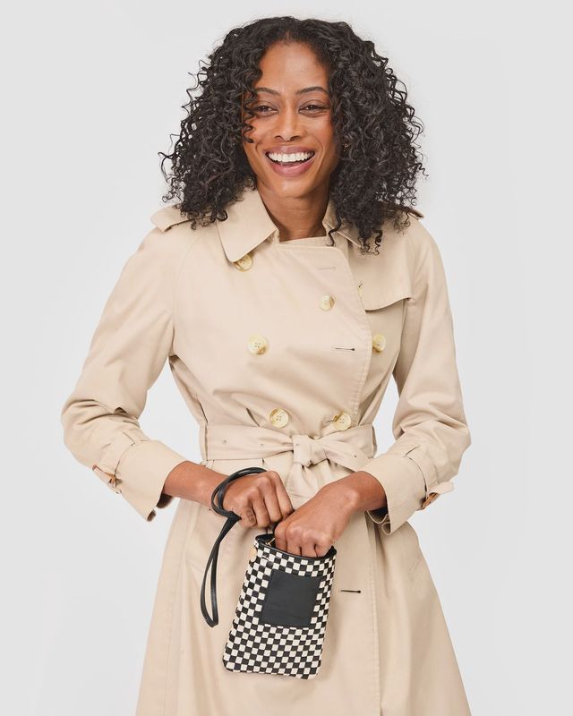 Poche Woven Checker in Blk/Crm