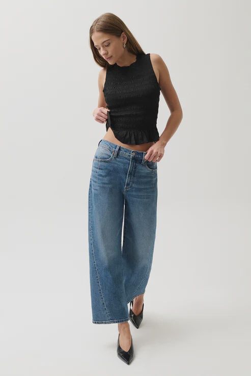 Kyra Ankle High Rise Bowed Wide Leg
