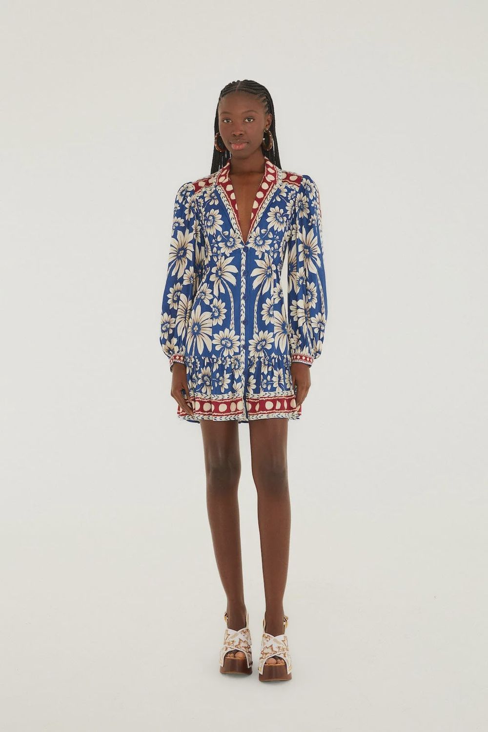 Luna Blue Long Sleeve Mini Dress