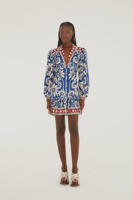 Luna Blue Long Sleeve Mini Dress