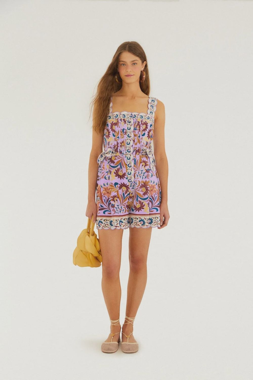 Flower Tiles Lilac Romper