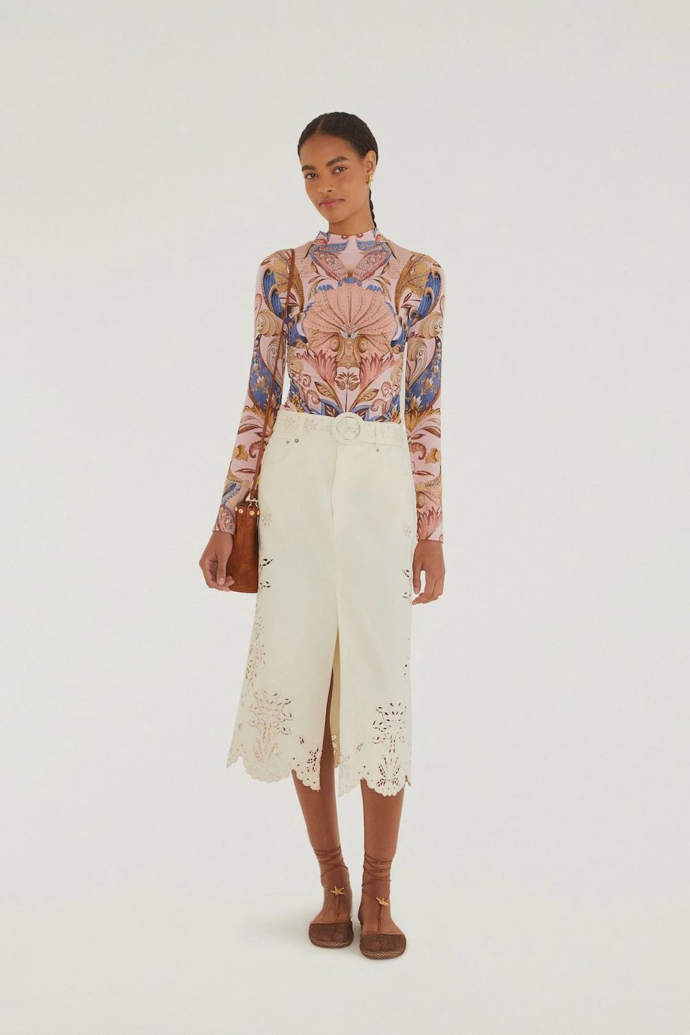 Sea Garden Scarf Soft Pink Jersey Blouse