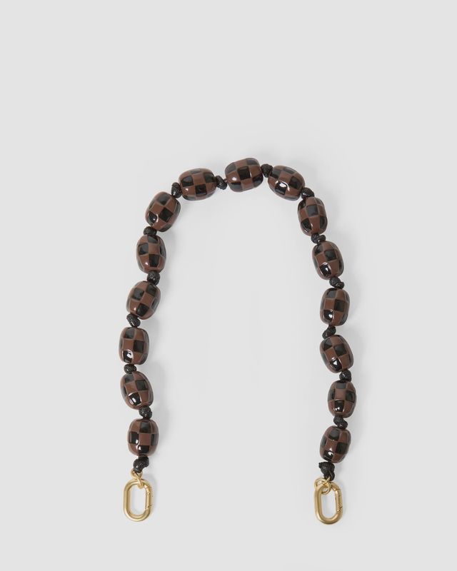 Shortie Strap in Black/Brown Checker