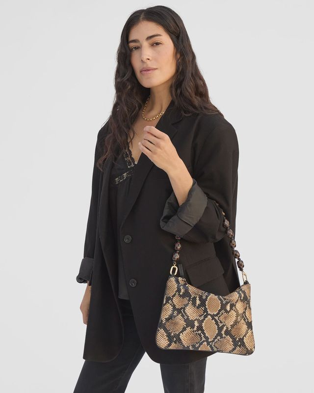 Shortie Strap in Black/Brown Checker