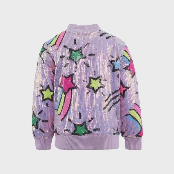 Lavender Shooting Star Sequin Bomber