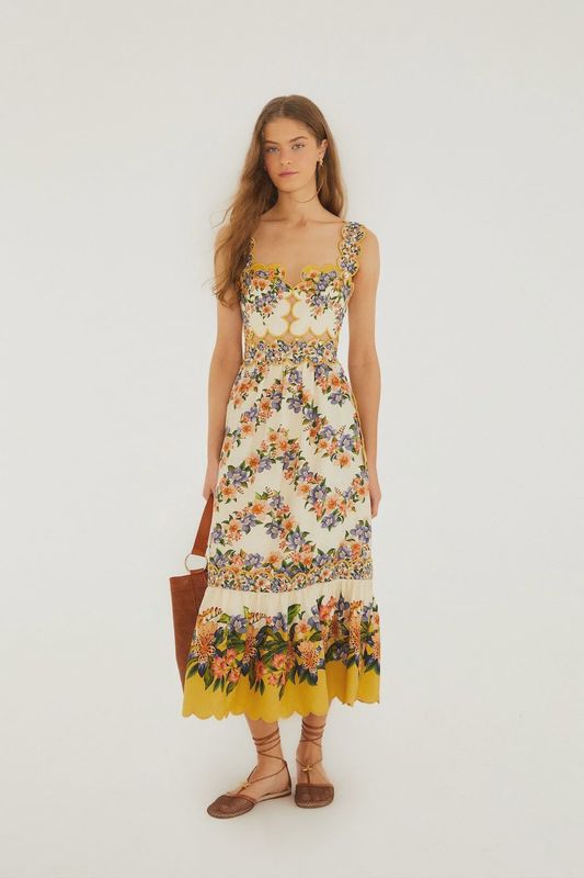 Hilo Stripes Sand Midi Dress