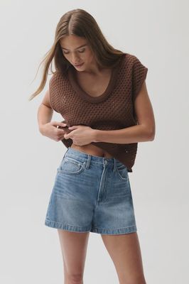 Saige High Rise A-Line Short in Sail Away