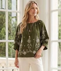 Embroidered Blouson Sleeve Top