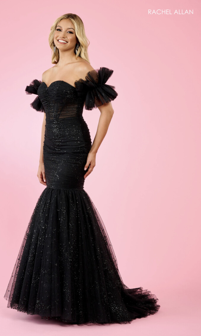 Rachel Allan 70500, color: Black, Size: 12