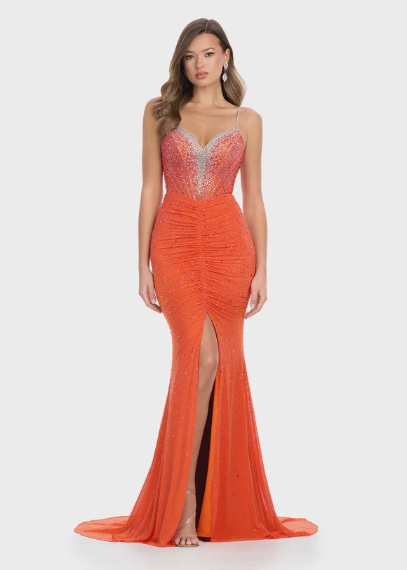 AshleyLauren 11855, Size: 00, color: Orange