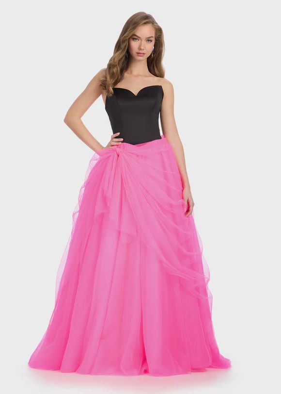 AshleyLauren 11984, Size: 0, color: Black/Hot Pink